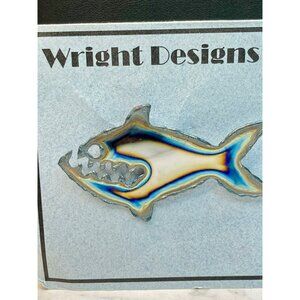 Wright Designs - David A. Wright Metal Piranha Brooch -334